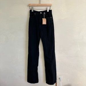 NWT Reformation Vana Black Wilder High Rise Wide Leg Jeans SZ 24